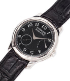 buy rare black dial F. P. Journe Chronometre Souverain Black Label 40 mm platinum for sale online at A Collected Man London online specialist of independent watchmakers