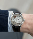 on the wrist F. P. Journe Chronometre Optimum platinum rare watch for sale online at A Collected Man London approved retailer of independent watchmakers