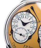 gold dial F. P. Journe Chronomètre à Résonance Steel 38 mm Limited Edition Set of 5 watches for sale online at A Collected Man London approved UK retailer independent watchmakers