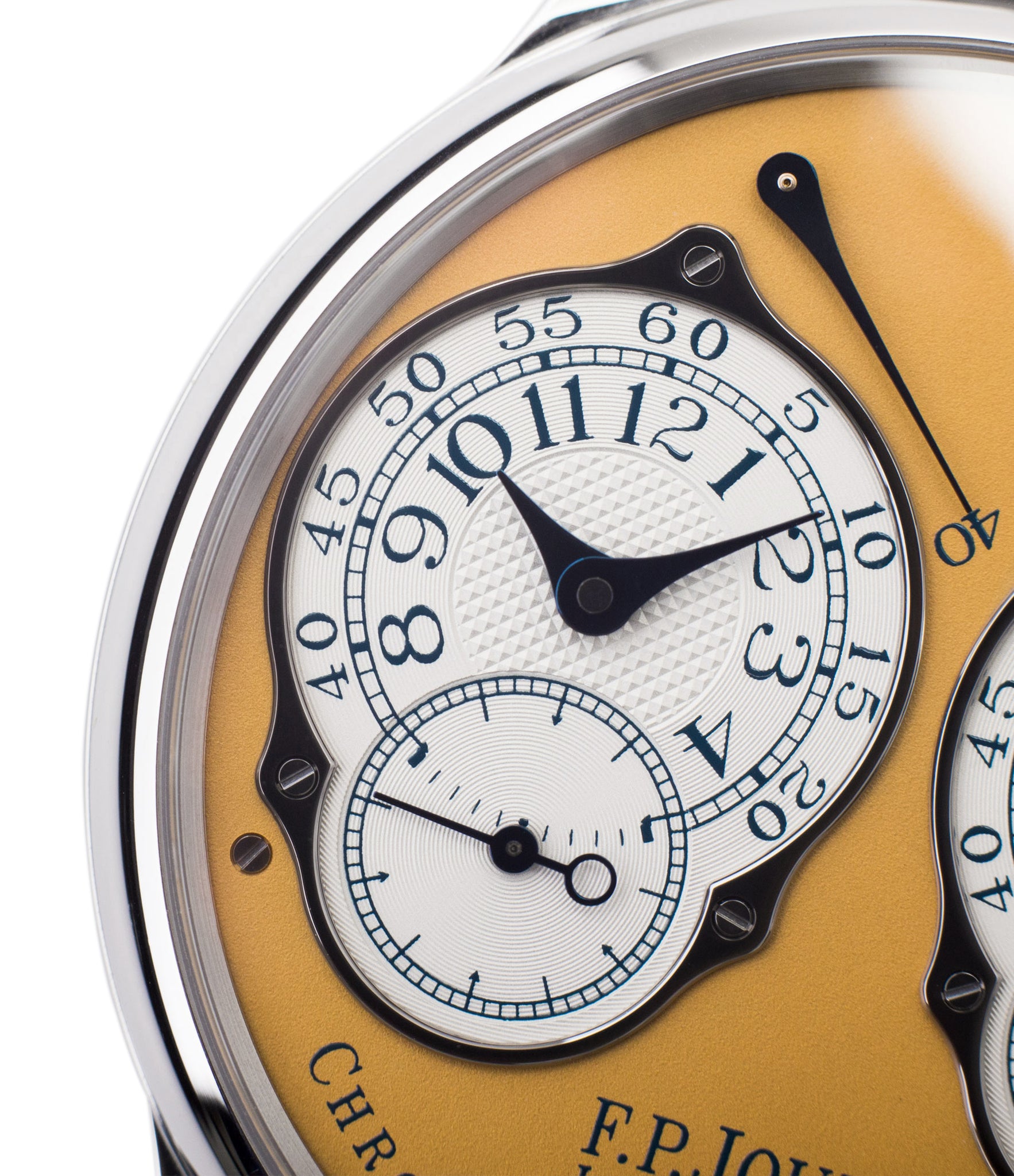 gold dial F. P. Journe Chronomètre à Résonance Steel 38 mm Limited Edition Set of 5 watches for sale online at A Collected Man London approved UK retailer independent watchmakers