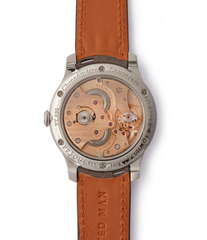 rose gold movement F. P. Journe Chronometre Souverain platinum 40mm Cal. 1304 manual-winding silver dial time-only dress watch for sale online at A Collected Man London UK specialist independent watchmakers