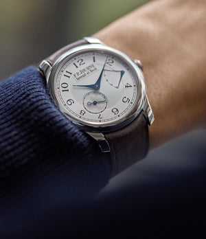 rare F. P. Journe Chronometre Souverain platinum 40mm Cal. 1304 manual-winding silver dial time-only dress watch for sale online at A Collected Man London UK specialist independent watchmakers