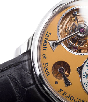 preowned Tourbillon Souverain F. P. Journe 38 mm steel dress watch for sale online at A Collected Man London UK approved seller of independent watchmakers