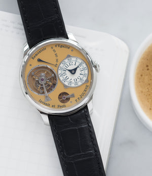 selling F. P. Journe Tourbillon Souverain 38 mm steel dress watch for sale online at A Collected Man London UK approved seller of independent watchmakers
