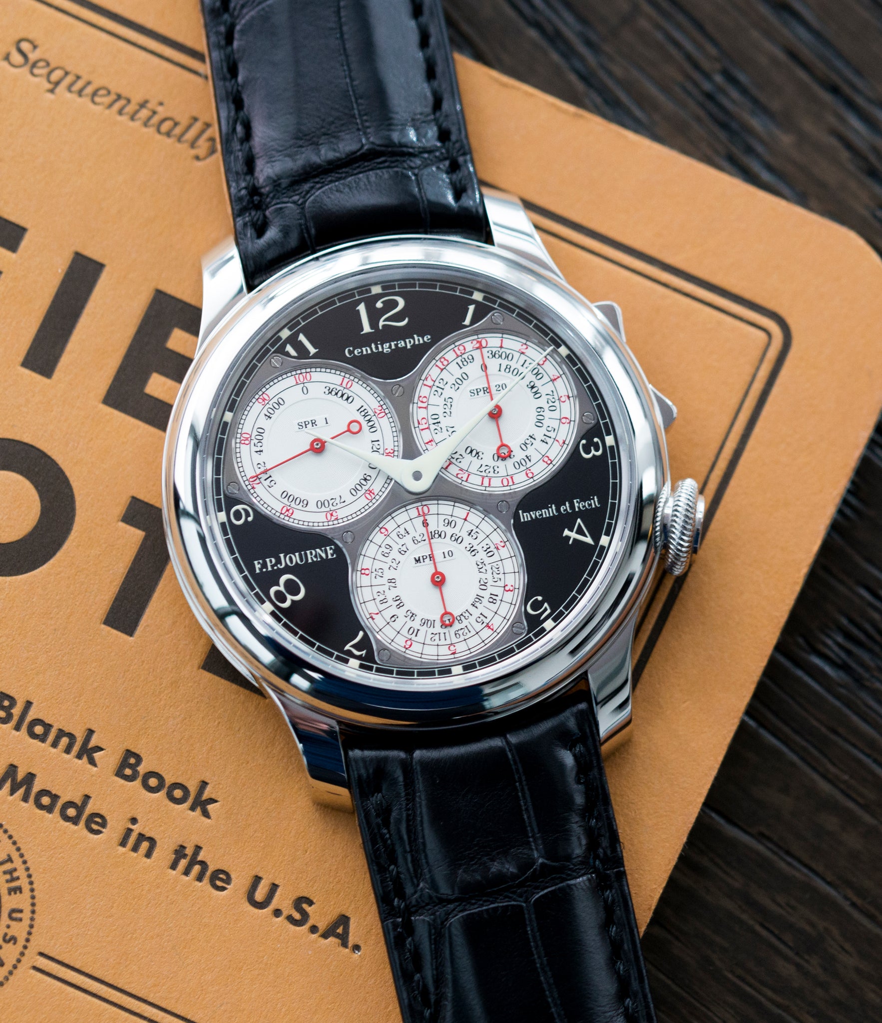 buying F. P. Journe Centigraphe Souverain Black Label 40 mm platinum pre-owned rare watch for sale online at A Collected Man London approved retailer of independent watchmakers