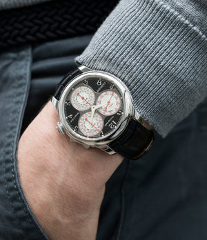 wristwatch F. P. Journe Centigraphe Souverain Black Label 40 mm platinum pre-owned rare watch for sale online at A Collected Man London approved retailer of independent watchmakers