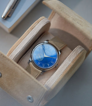 F. P. Journe Chronometre Bleu tantalum blue dial dress watch independent watchmaker for sale online at A Collected Man London