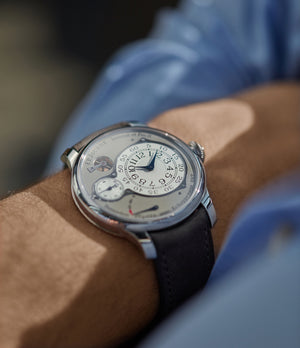 men's wristwatch F. P. Journe Chronometre Optimum grey dial time-only dress watch for sale online at A Collected Man London UK specilalist of independent watchmakers