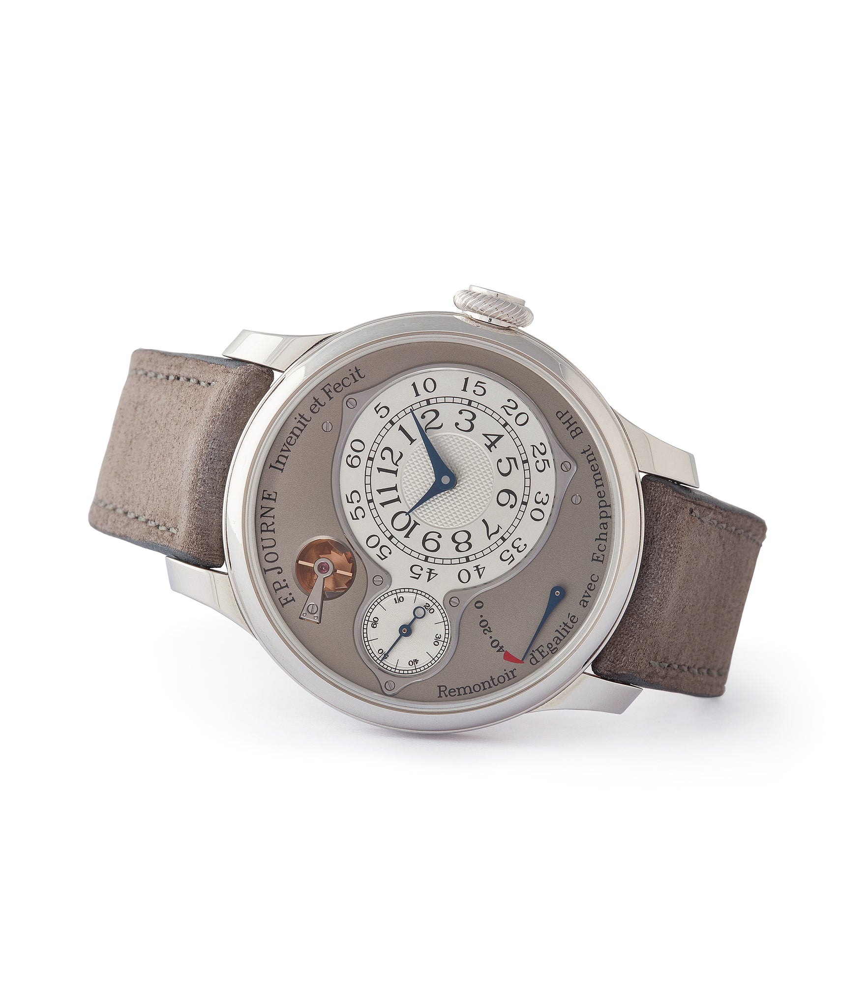 independent watchmaker F. P. Journe Chronometre Optimum grey dial time-only dress watch for sale online at A Collected Man London UK specialist rare watches