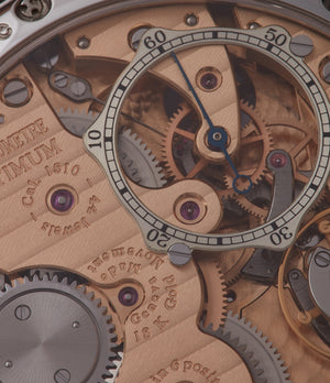 rose gold movement 1510 Chronometre Optimum F. P. Journe grey dial time-only dress watch for sale online at A Collected Man London UK specilalist of independent watchmakers