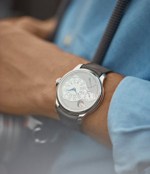 rare F. P. Journe Chronometre Optimum grey dial time-only dress watch for sale online at A Collected Man London UK specilalist of independent watchmakers