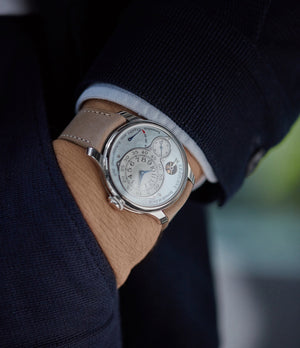rare F. P. Journe Chronometre Optimum pearl dial platinum dress watch independent watchmaker for sale online A Collected Man London UK specialist rare watches