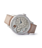 side-shot unique Journe Chronometre Optimum mother of pearl dial platinum dress watch independent watchmaker for sale online A Collected Man London UK specialist rare watches