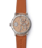 one-second remontoire movement 1510 F. P. Journe Chronometre Optimum pearl dial platinum dress watch independent watchmaker for sale online A Collected Man London UK specialist rare watches