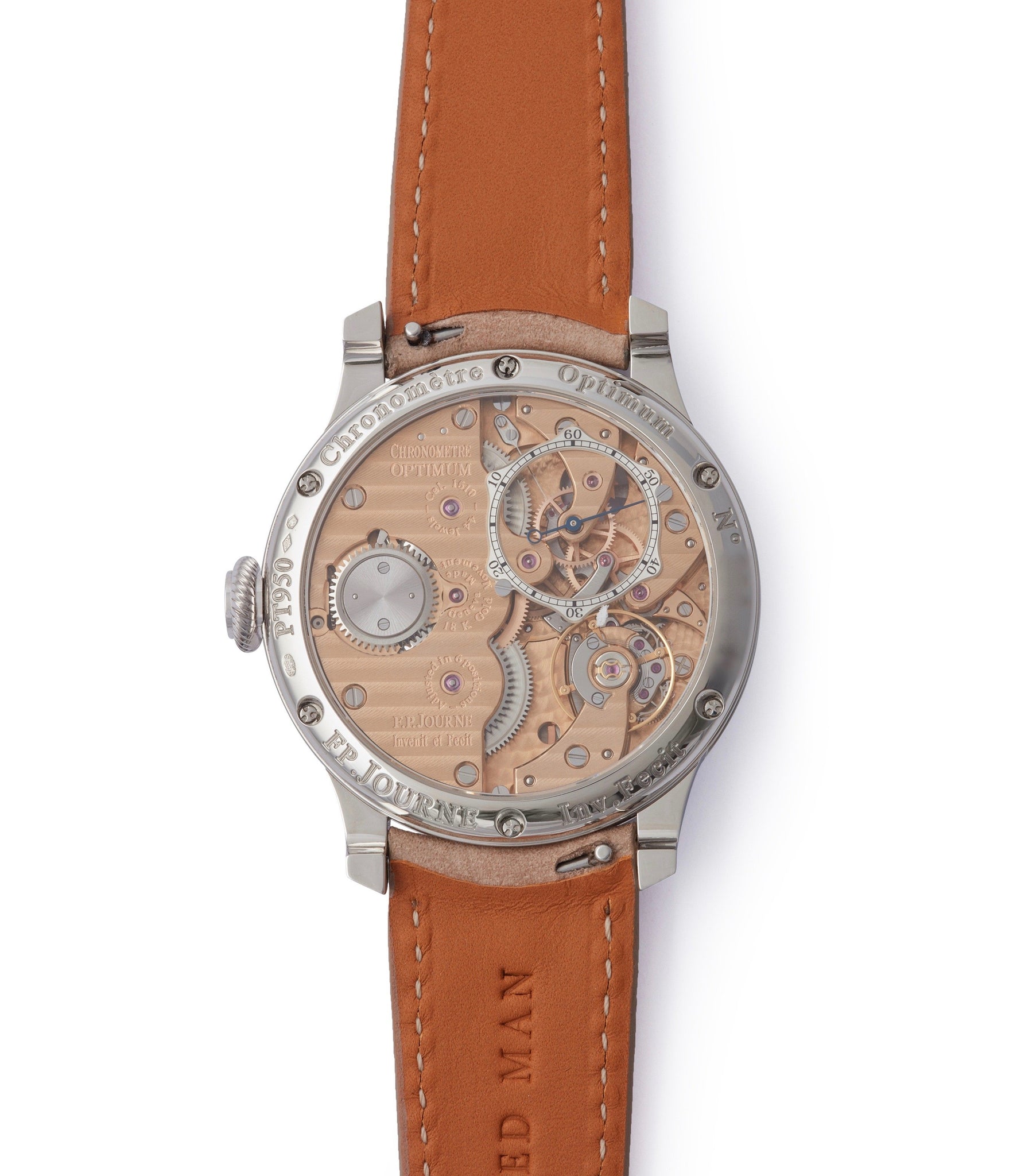 one-second remontoire movement 1510 F. P. Journe Chronometre Optimum pearl dial platinum dress watch independent watchmaker for sale online A Collected Man London UK specialist rare watches