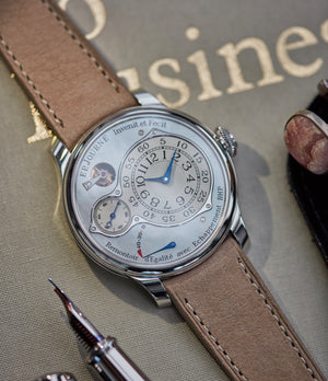 selling rare Journe Chronometre Optimum pearl dial platinum dress watch independent watchmaker for sale online A Collected Man London UK specialist rare watches