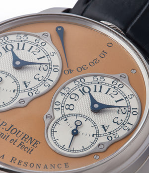 gold dial F.P. Journe Limited Edition Chronomètre Résonance steel 38mm dress watch for sale online at A Collected Man London UK specialist of independent watchmakers