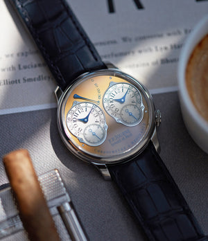 shop F.P. Journe Limited Edition Chronomètre Résonance steel 38mm dress watch for sale online at A Collected Man London UK specialist of independent watchmakers