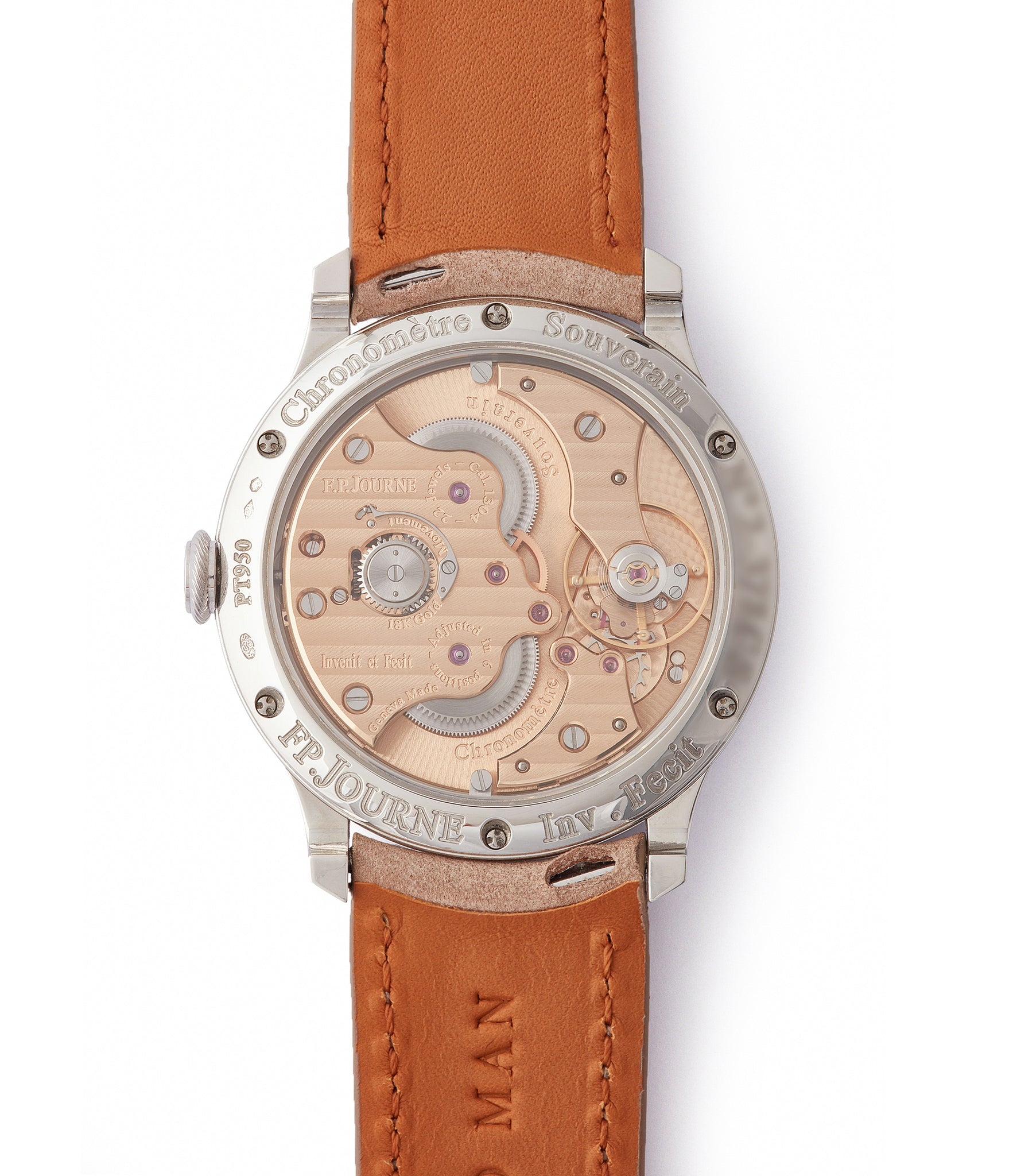 rose gold 1304 F. P. Journe Chronometre Souverain 38mm platinum silver custom dial for sale online at A Collected Man London UK specialist of independent watchmakers