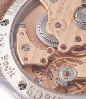 rose gold movement F. P. Journe Chronometre Souverain 38mm platinum silver custom dial for sale online at A Collected Man London UK specialist of independent watchmakers