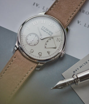 sell F. P. Journe Chronometre Souverain 38mm platinum silver custom dial for sale online at A Collected Man London UK specialist of independent watchmakers