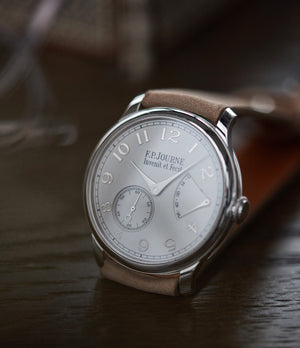 silver custom dial F. P. Journe Chronometre Souverain 38mm platinum for sale online at A Collected Man London UK specialist of independent watchmakers