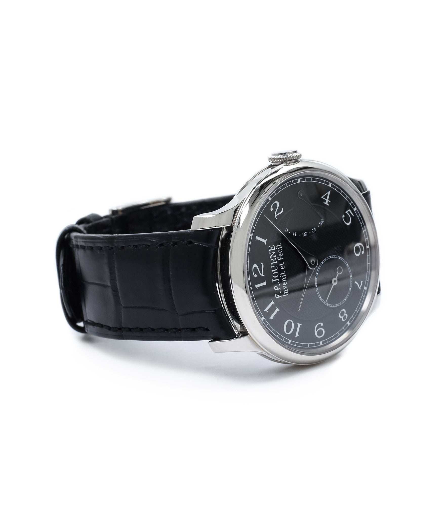preowned F. P. Journe Chronometre Souverain Black label platinum 38 mm watch online at A Collected Man