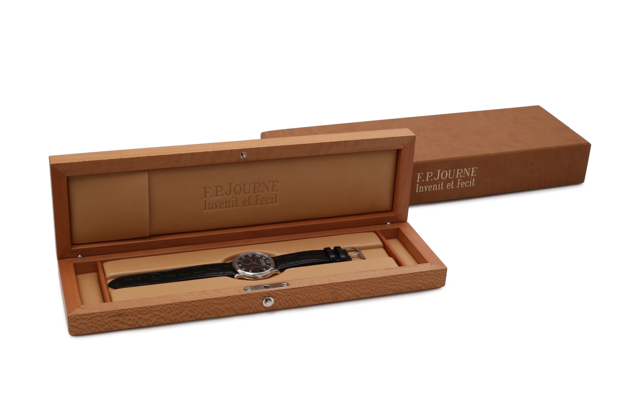 box and papers F. P. Journe Chronometre Souverain Black label platinum 38 mm watch online at A Collected Man
