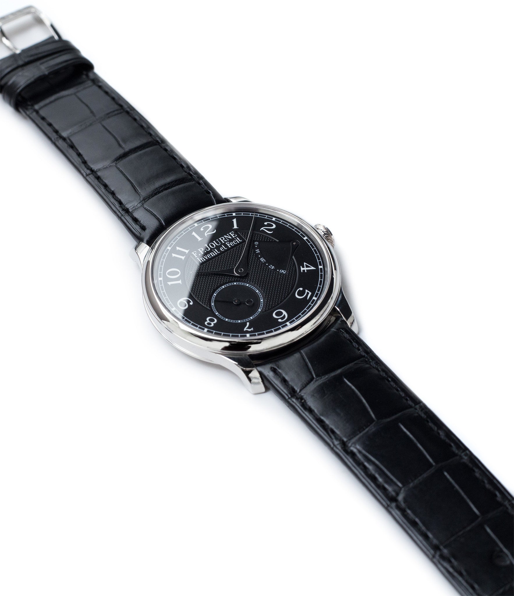 buy independent watchmaker F. P. Journe Chronometre Souverain Black label platinum 38 mm watch online at A Collected Man