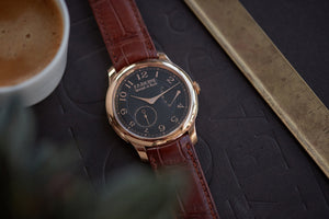 F. P. Journe Boutique Edition Chronometre Souverain red gold black dial rare watch independent watchmaker for sale online at A Collected Man London UK specialist of rare watches