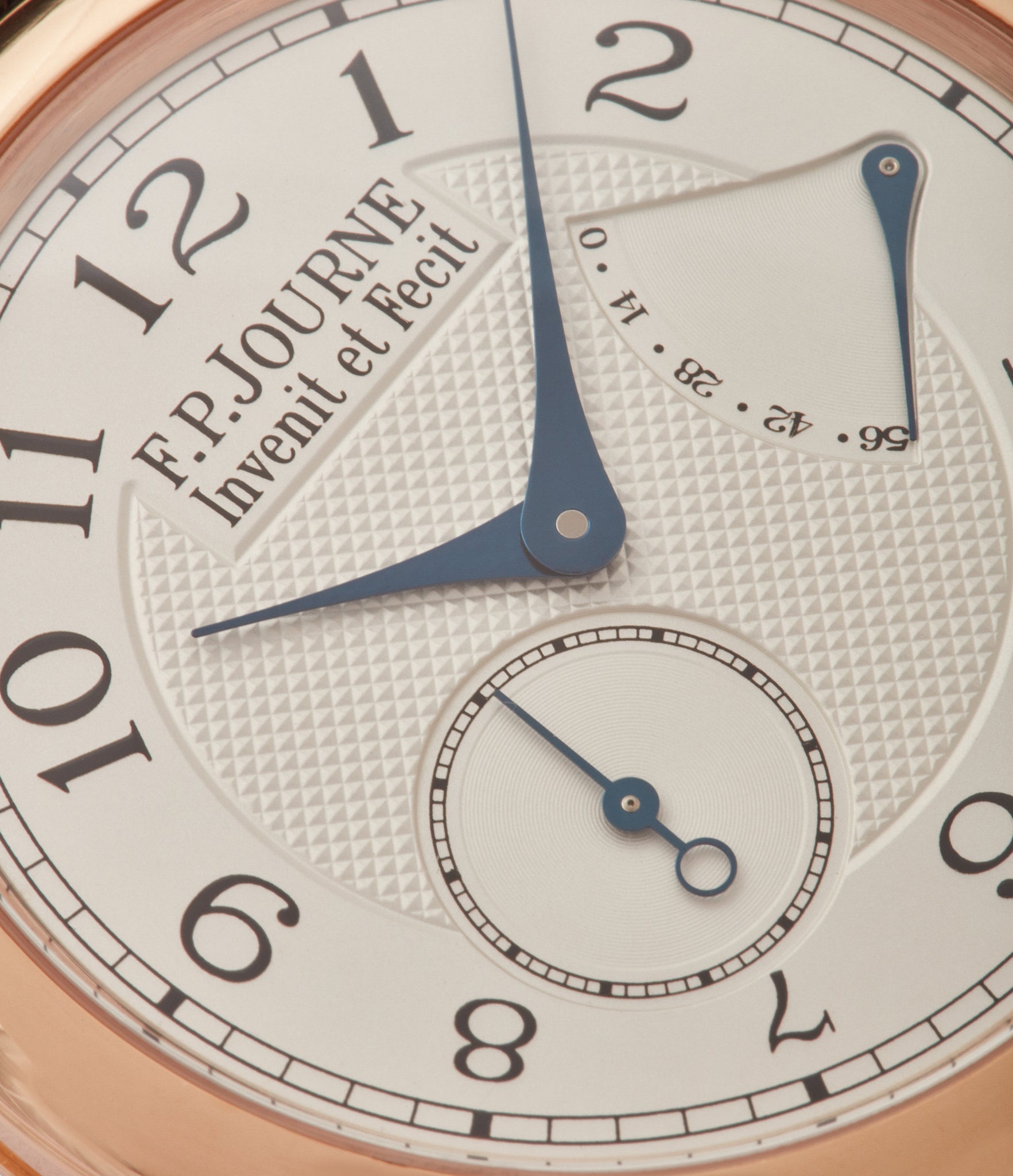 silver dial blue hands F. P. Journe Chronometre Souverain rose gold dress watch for sale online at A Collected Man London UK specialist of independent watchmakers