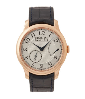 buy F. P. Journe Chronometre Souverain silver dial rose gold dress watch for sale online at A Collected Man London UK specialist of independent watchmakers