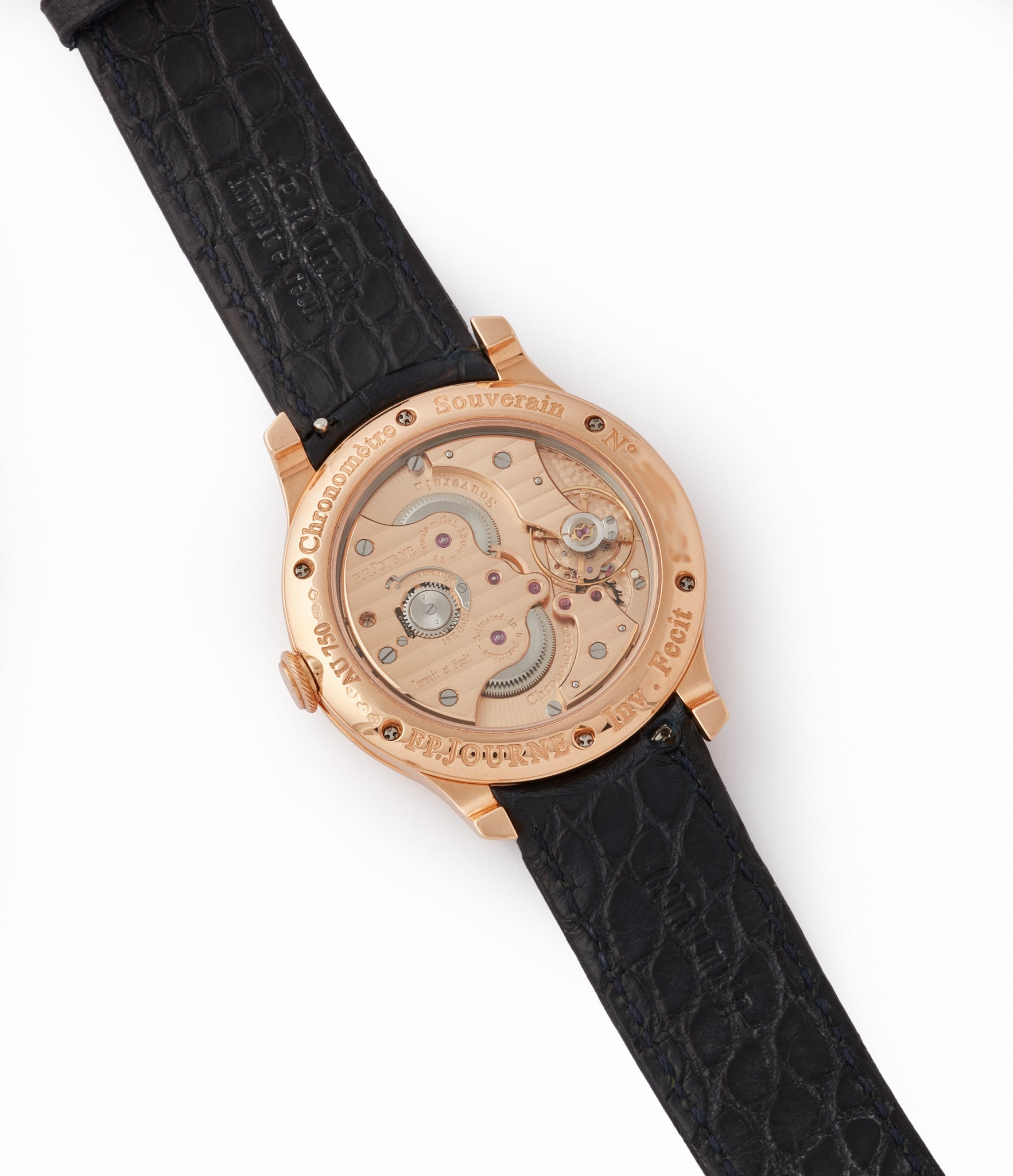 Cal. 1304 manual-winding F. P. Journe Chronometre Souverain silver dial rose gold dress watch for sale online at A Collected Man London UK specialist of independent watchmakers