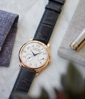F. P. Journe Chronometre Souverain silver dial rose gold dress watch for sale online at A Collected Man London UK specialist of independent watchmakers