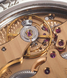 Cal. 1304 manual-winding movement on preowned F. P. Journe Chronometre Souverain platinum watch silver dial online at A Collected Man London specialist retailer of independent watchmakers in UK