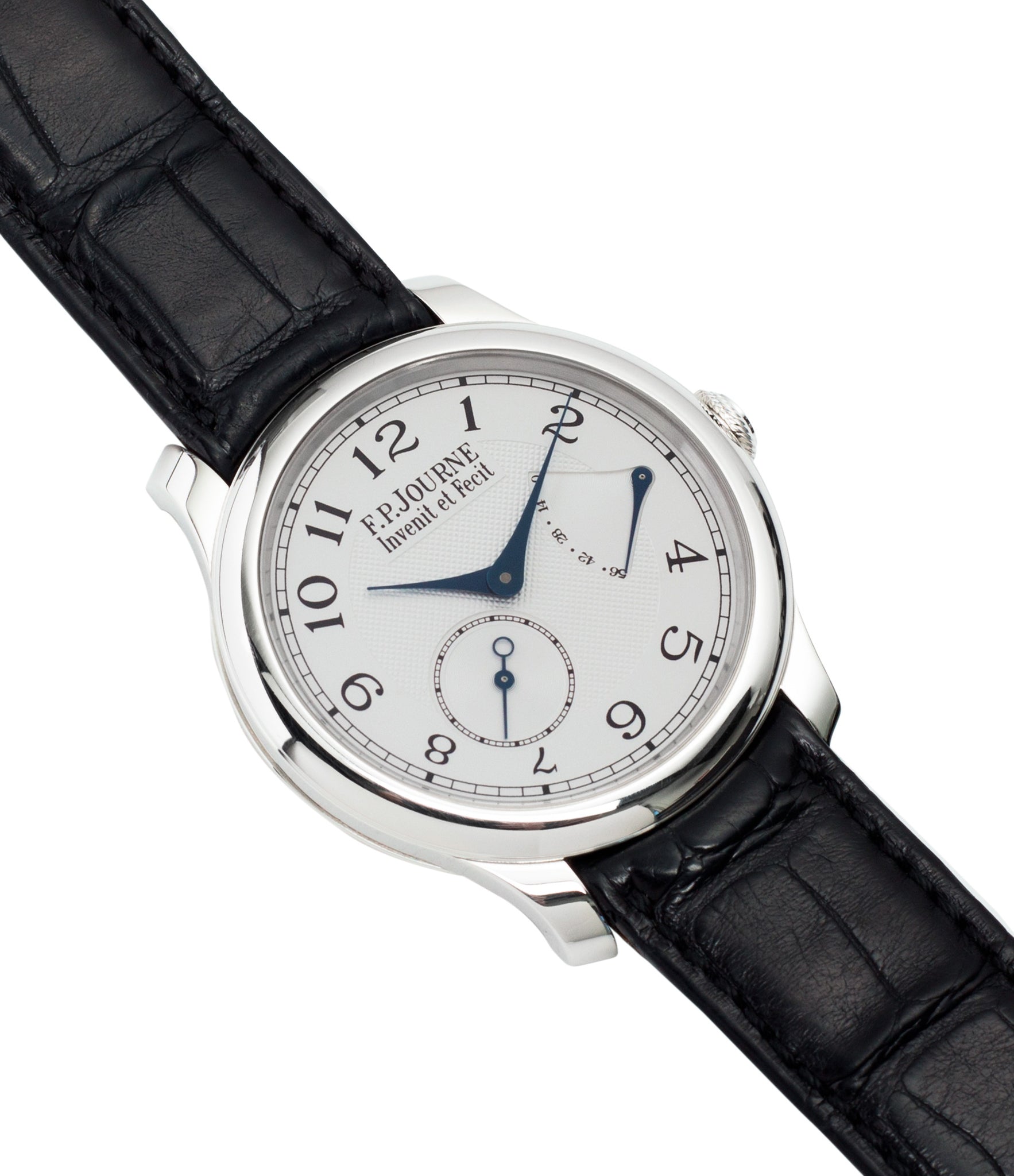 for sale preowned F. P. Journe Chronometre Souverain platinum watch silver dial online at A Collected Man London specialist retailer of independent watchmakers in UK