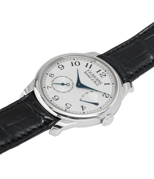 selling preowned F. P. Journe Chronometre Souverain platinum watch silver dial online at A Collected Man London specialist retailer of independent watchmakers in UK