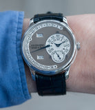 men's luxury rare watch buy F. P. Journe Octa Calendrier early brass movement 38mm platinum full set preowned dress luxury watch for sale online at A Collected Man London independent watch specialist