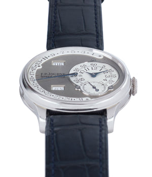 rare F. P. Journe Octa Calendrier early brass movement 38mm platinum full set preowned dress luxury watch for sale online at A Collected Man London independent watch specialist