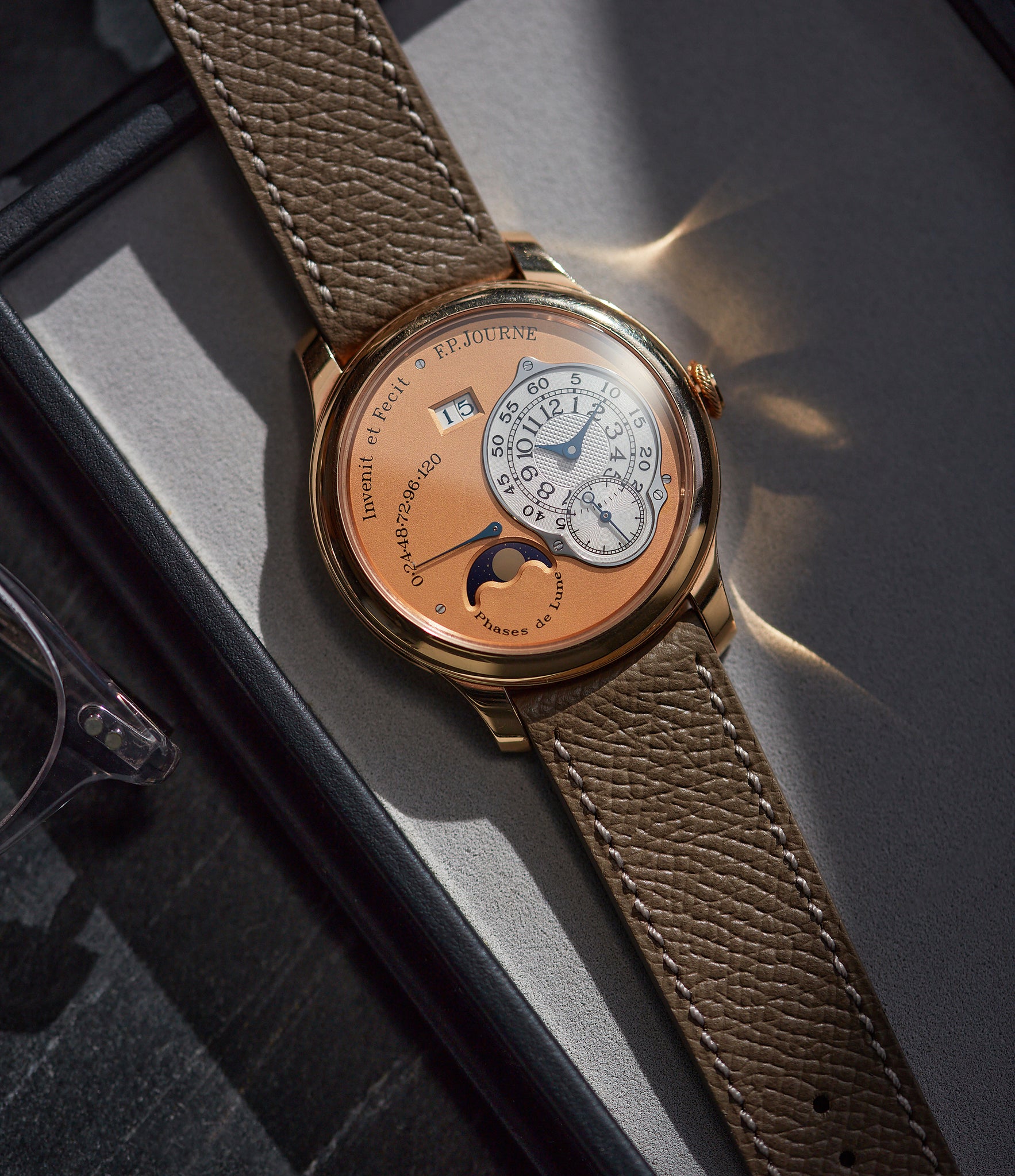 F. P. Journe Octa Lune rose gold dial rare pre-owned watch independent watchmaker for sale online A Collected Man London 