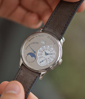 sell F. P. Journe Octa Lune brass movement 38mm platinum independent watchmaker for sale online at A Collected Man London