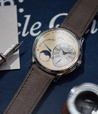 independent watchmaker F. P. Journe Octa Lune brass movement 38mm platinum watch for sale online at A Collected Man London