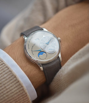 pre-owned F. P. Journe Octa Lune brass movement 38mm platinum independent watchmaker for sale online at A Collected Man London