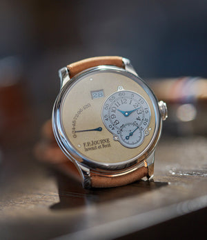 champagne dial F. P. Journe Octa Réserve de Marche brass movement platinum 38mm pre-owned watch for sale online A Collected Man London UK specialist independent watchmakers