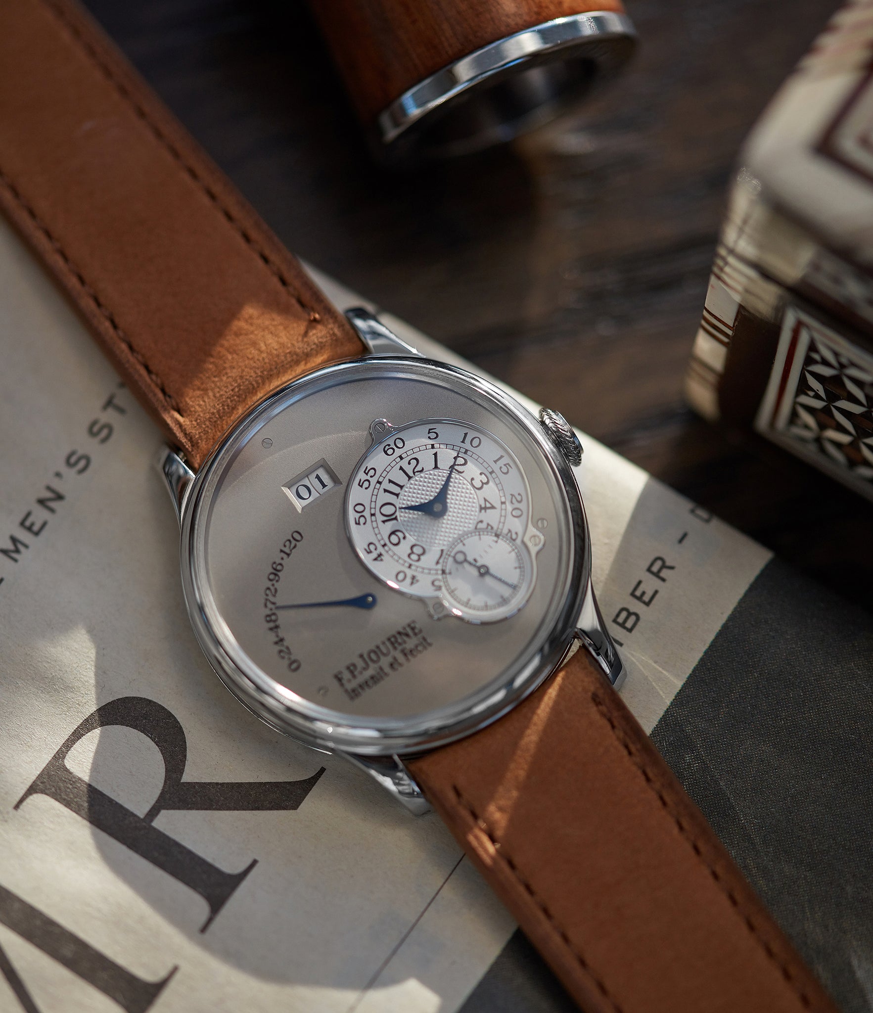 early Journe Octa Reserve de Marche 38mm platinum brass movement dress watch for sale online at A Collected Man London UK specialist of independent watchmakers