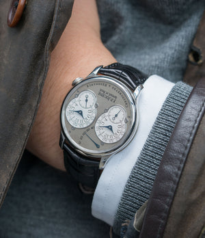 gentlemen's dress wristwatch F. P. Journe Resonance rare brass movement twin-barrel guilloche dial automatic watch for sale online at A Collected Man London specialist of independent watchmakers