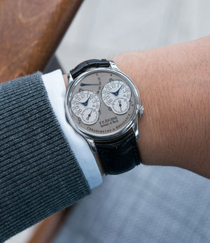 rare luxury gentlemen's dress watch F. P. Journe Resonance rare guilloche dial automatic watch for sale online at A Collected Man London specialist of independent watchmakers