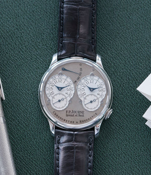 F. P. Journe Resonance rare brass movement twin-barrel guilloche dial automatic watch for sale online at A Collected Man London specialist of independent watchmakers