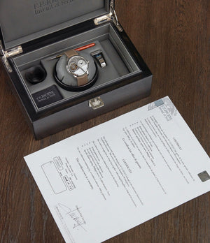 pre-owned F. P. Journe Tourbillon Remontoire Souverain rhuteniam dial brass movement watch at A Collected Man London specialist independent watchmakers