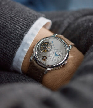 shop pre-owned F. P. Journe Tourbillon Remontoire Souverain rhutenium dial brass movement pre-owned watch at A Collected Man London specialist independent watchmakers 